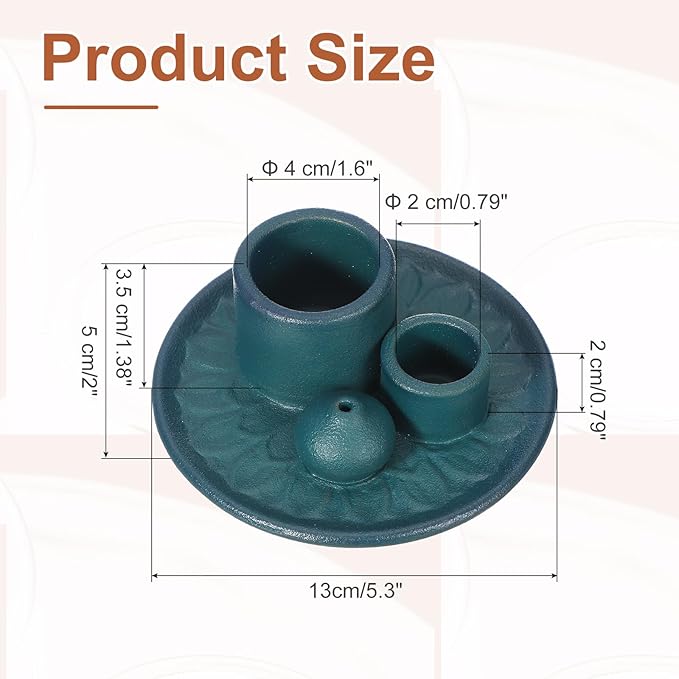 uxcell Incense Burner, 4 in 1 Ceramic Incense Holder Santo Holder Ash Catcher & Candle Holder Decorative Bowl for Meditation Stick Aromatherapy Yoga, Blue