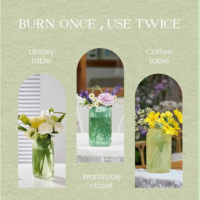 M&SENSE Basil Mint Candles for Home Scented, 10.6 Oz Soy Wax Candles Non Toxic Jar Candle Up to 60 Hours Long Burning Home Fragrance Gift for Stress Relief, Meditation, Yoga