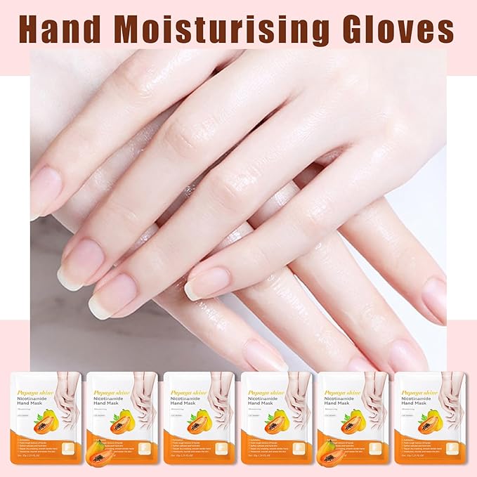 6 Pairs Hand Mask for Dry Cracked Hands,Nourishing Moisturizing Gloves,Hands Moisturizer for Deep Moisturizing,Silky Smooth Moisturizing Gloves,Hand Care Mask Set(M)