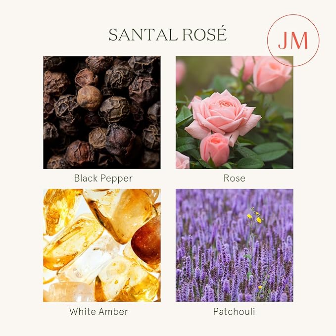 LA JOLIE MUSE Santal Rose Candle, Candle Gifts for Women&Men, Natural Soy Candles for Home Scented, Luxury Jar Candle, 40 Hours Burning Time, 7oz