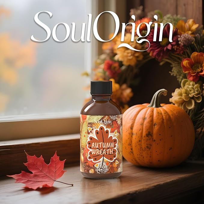 Autumn Wreath Essential Oil 120ml (4 Fl Oz), Cozy Fall Fragrance Oils for Essential Oil Diffuser, Natural Autumn Scented Oils for Candle Making, Gifts for Women