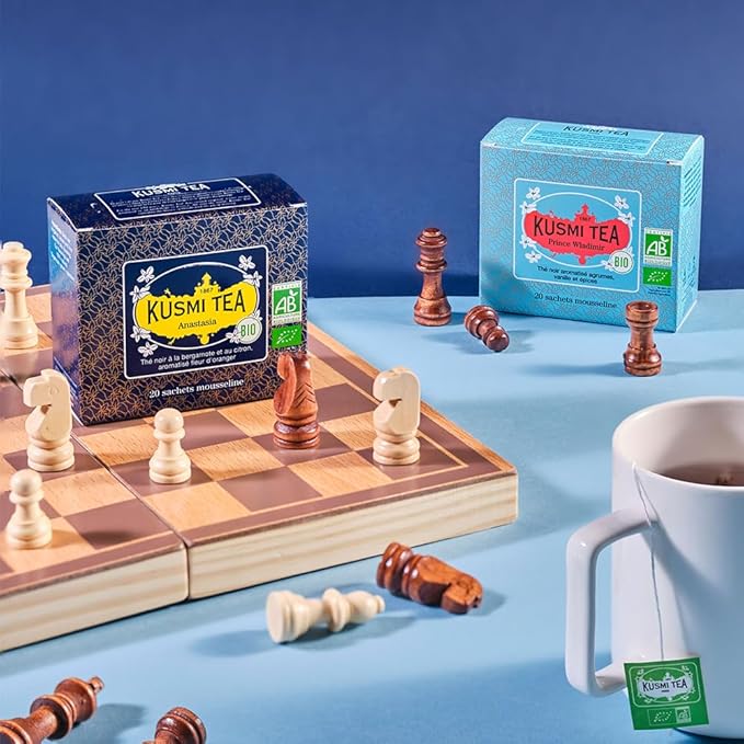 Kusmi Tea - Prince Vladimir - Organic Earl Grey Black Tea with Orange - Flavored with Citrus, Cinnamon, Bergamot, Vanilla & Spices - Caffeinated Tea - 20 Tea Bags