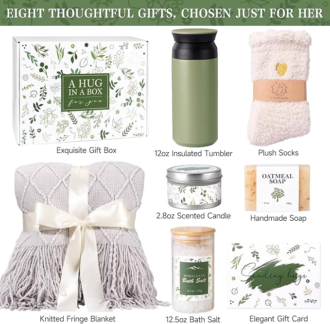 Self Care Gifts for Women, Get Well Gifts for Women, Sympathy Gift Baskets, Get Well Soon Care Package, Inspirational Gifts for Women, Encouragement Gifts Baskets for Women, Sending Hug Gifts