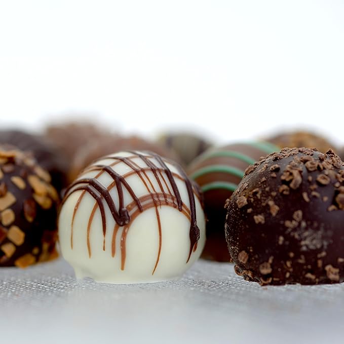 CRAVINGS BY ZOE Gourmet Chocolate Truffle Gift Box | 16 Count | Assorted Gourmet Milk & Dark Chocolate Candy Food Gift Basket Anniversary, Birthday, Get Well, Holiday, Thank You Men Women Mom Her