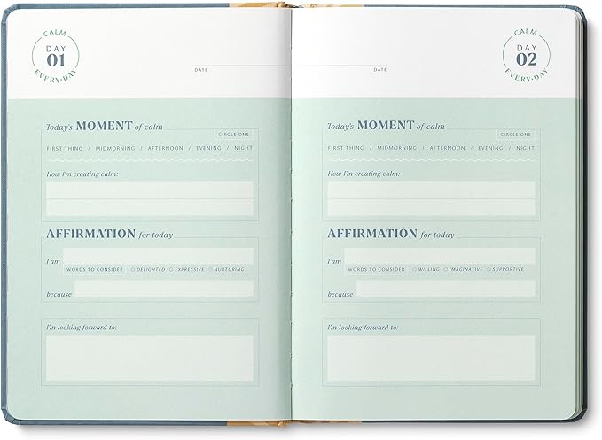 Compendium – Calm Every Day Guided Journal: A Daily Practice for Self-Care and Mindfulness – A 5-Minute a Day Personal Growth Notebook – An Inspiring Daily Journal for Forming New Habits