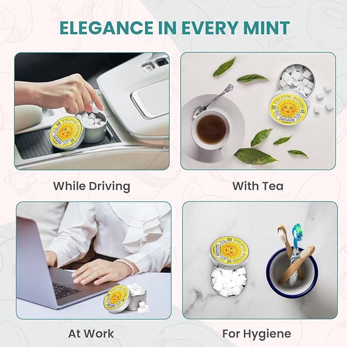 Xylitol Stone Sugar Free Candy - Vegan & Keto Friendly Unique Hard Candy - 100% Natural Flavor Candies - Gluten Free & Non-GMO Breath Freshener Low Calorie Mints - Lemon Booster (Pack of 1)