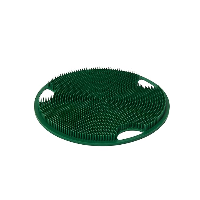 Boie USA Flat Body Scrubber - Hygienic, Exfoliating Loofah Alternative - Feels Like Silicone Scrubber Gentle on Sensitive Skin, Hypoallergenic, BPA- & Latex-Free, Made in The USA (Forest Green)