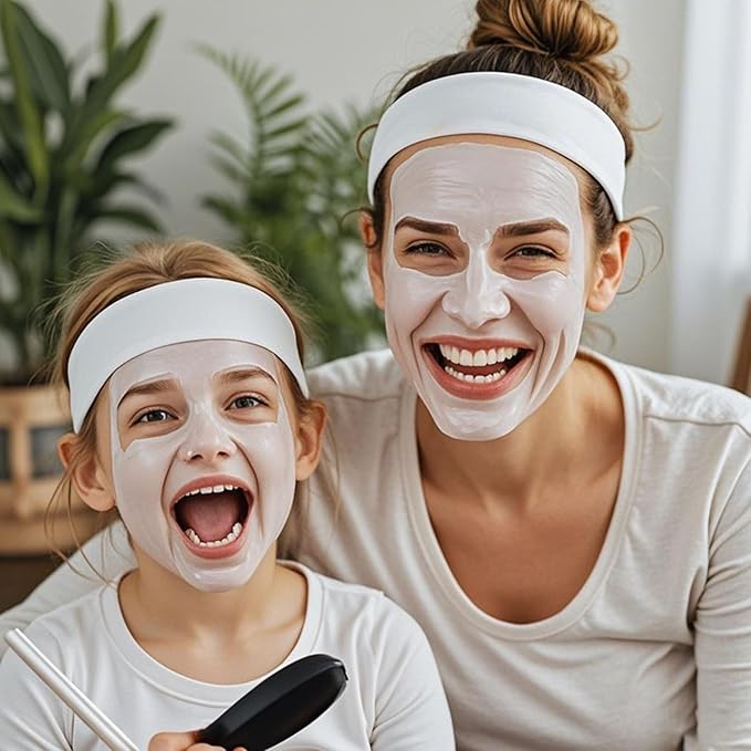 Saranna 120 Pieces Disposable Spa Headbands for Women Facial Hairband Non-Woven Makeup Headband for Hair Head Wrap Washing Face Skincare Travel Esthetic Headbands White