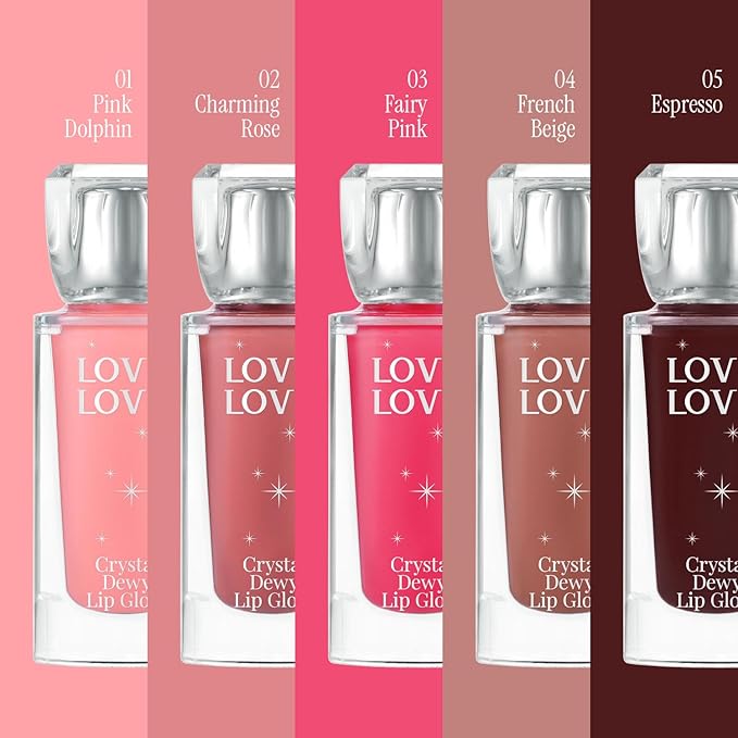 Crystal Dewy Lip Gloss | Lightweight & Non-Sticky | High-Shine & Long-Lasting | Hydrating Korean Lip Care Gloss | 0.17 oz. (04 FRENCH BEIGE)