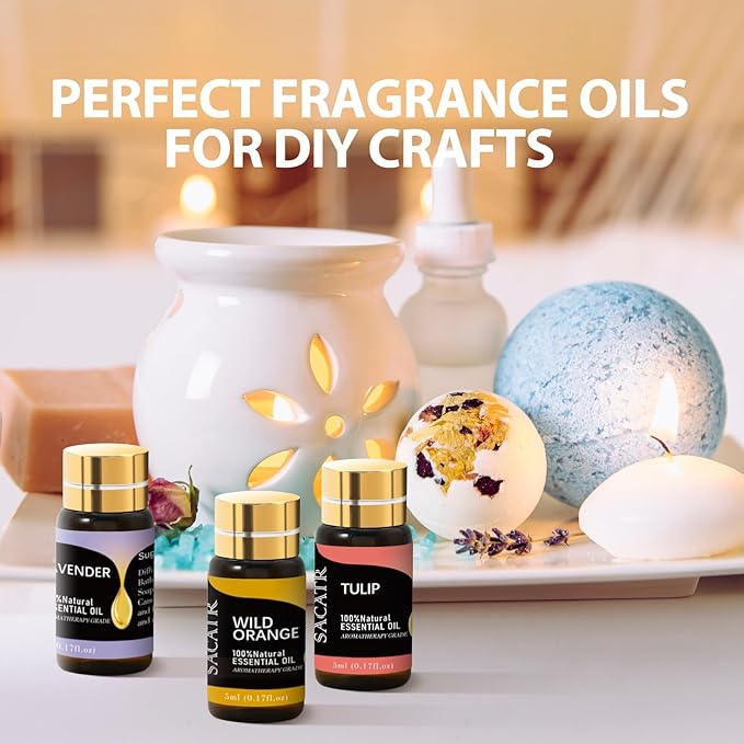 Essential Oil Set - Natural Essential Oils - Essential Oils Gift Set for Massage,Diffuser, Home Care, DIY Candle and Soap Making(25 * 5ML)