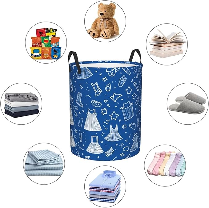 Laundry Basket Colorful Lin Collapsible Large Capacity, Dirty Clothes Basket Durable Lightweight Hamper With Handles Ideal For Clothes, Toys Home Organization19.6in X 15.7in,63L