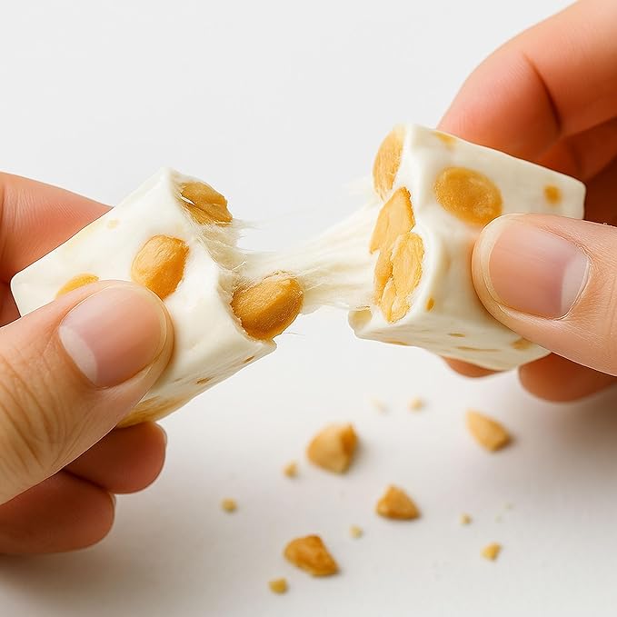 Andy Anand Chocolatier Sugar Free Roasted Almond Soft Nougat Brittle - Made in Europe Gluten Free Diabetic Friendly Nougat Candy, Unforgettable Flavor,Bite With Italian Nougat Brittle (7 Oz)