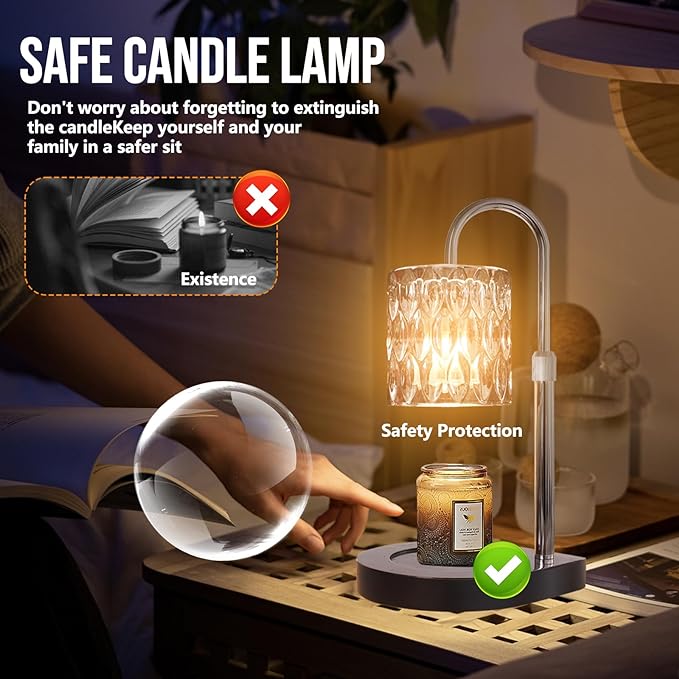 GEEZO Fragrance Candle Warmer Lamp,Electric Candle Warmer with Timer & Dimmer,Mom Christmas Birthday Gifts for Women, House Warming Gifts New Home Bedroom Decor