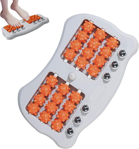Foot Massage Roller, Portable Reflexology Massager for Relieve Pain from Plantar Fasciitis and Improved Circulation,Three Massage Techniques for Relax Muscles suitable for Home Office Use (orange)
