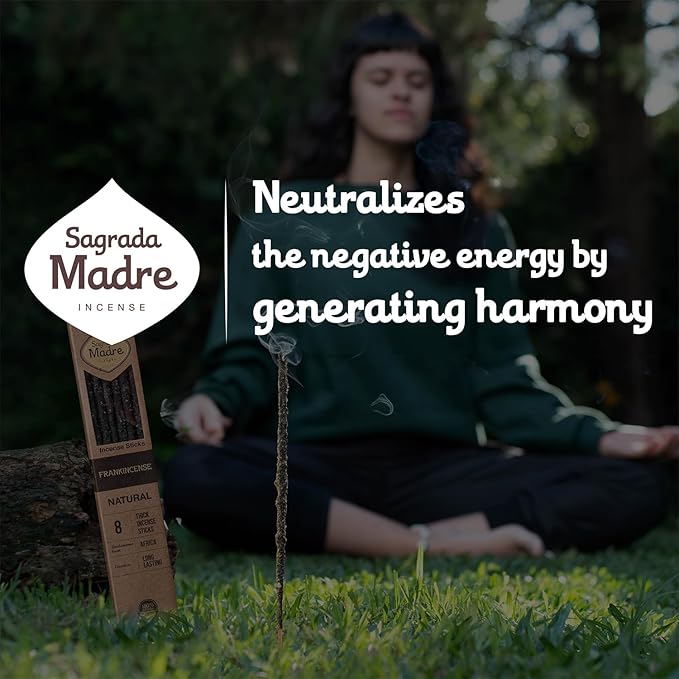 8 pcs Wildly Harvested Thick - Natural Frankincense Incense Sticks, 9” - Eco Friendly, Aromatic Non Toxic Incense Sticks (1hr Burning Time) to Heal & Purify Your Body and Surroundings