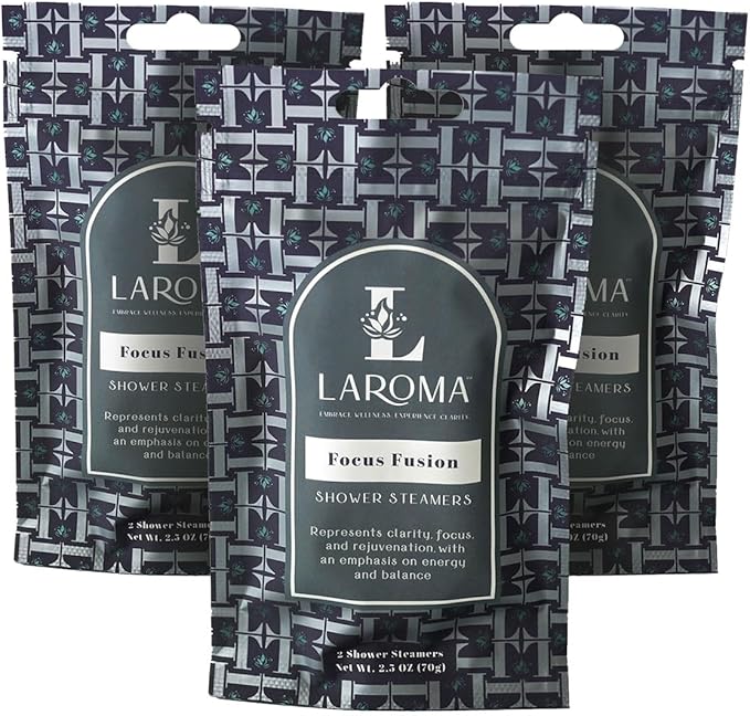 Laroma Shower Steamers, Hand-crafted in the USA, Focus Fusion, 6 Steamers