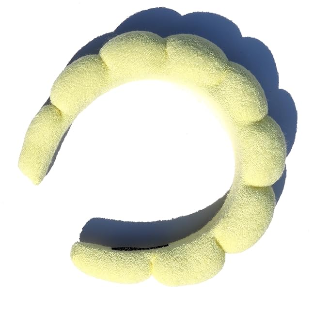 Spa Headbands for Face Washing & Makeup Removal - Terry Cloth Puffy Headbands for Mask Skin Treatment
