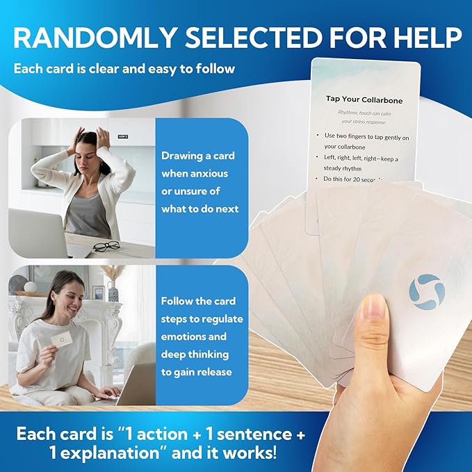 108 Mindfulness Cards for Coping Skills & Mind Brain Emotional Insight Cards - Somatic Therapy for Stress Relief & Anxiety - CBT, Grounding, Self Care Techniques for Teens | Adults | Therapists