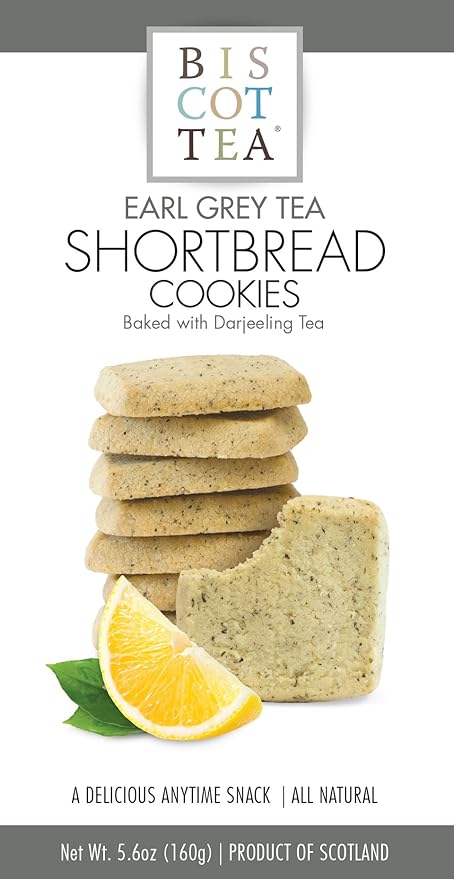 BISCOTTEA Earl Grey Tea Shortbread Cookies (8 Cookies)