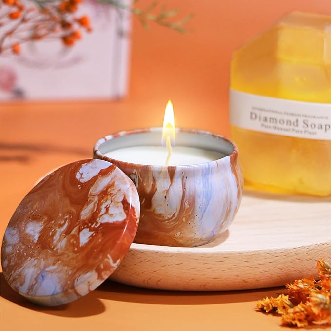 Best Friend Birthday Gifts for Women Friendship, Get Well Soon Gift Basket, Spa Self Care Package Kit, Feel Better Gift Set, Anniversary Retirement Thinking of You Gift Box for Mom Sister Wife, Orange