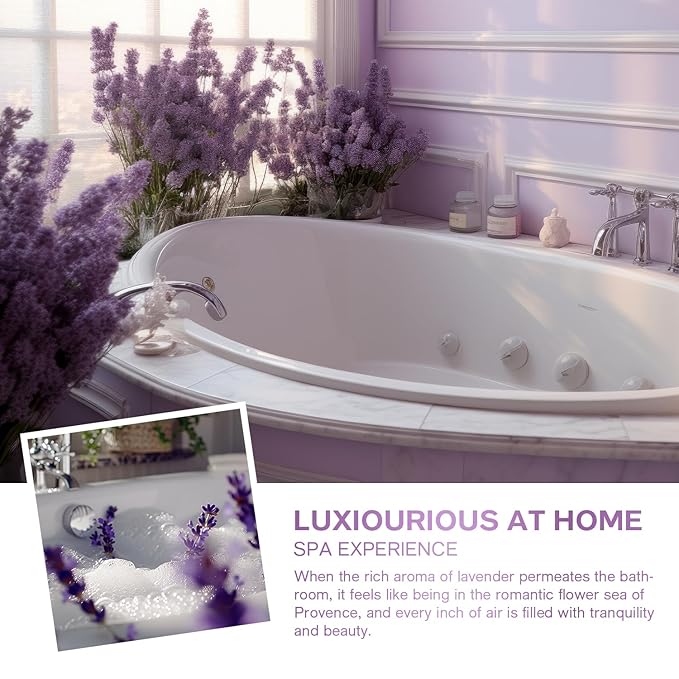 Lavender Spa Gift Set for Women, Luxury 9 Pcs Bath Salts Set, Relaxation Gifts for Women, Self Care Set, Clean Moisturizing Skin, Gifts for Mom, Wife, Sister, Friend