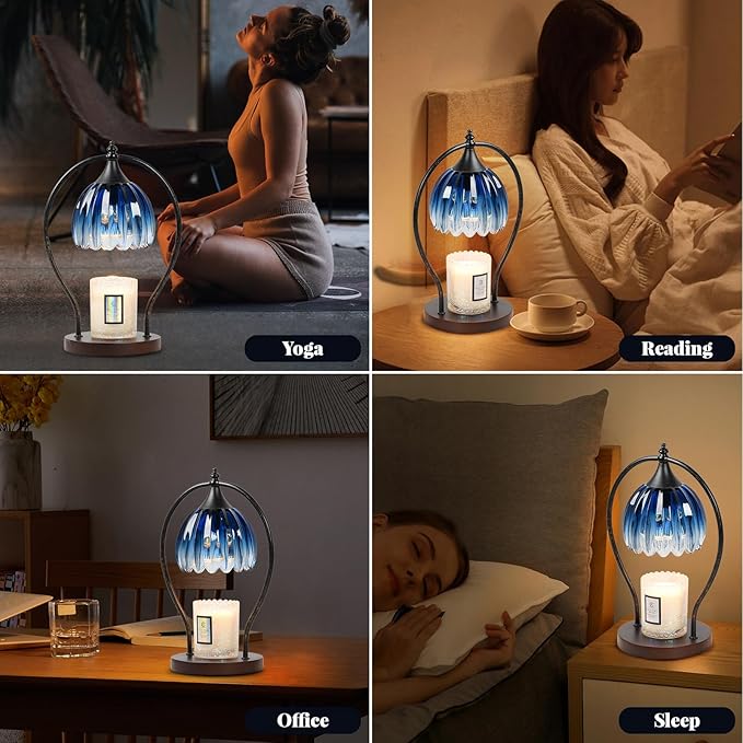 Candle Warmer Lamp with Timer Dimmable: Electric Candle Warmer Birthday Gifts for Women Mom - Candle Lamp Warmer House Warming Gifts New Home Decor - Wax Warmer for Jar Candles with 2 Bulbs