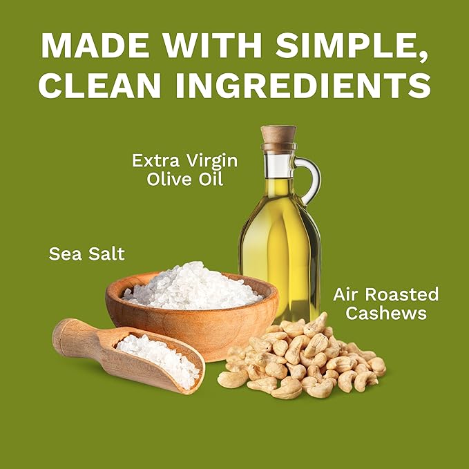 Karma Nuts Olive Oil & Sea Salt Whole Cashews (7 oz, Pack of 1) – Roasted Cashews, Healthy Snacks for Adults - Gluten Free Vegan Snacks, Non GMO - Flavored Nuts, Low Carb Snack