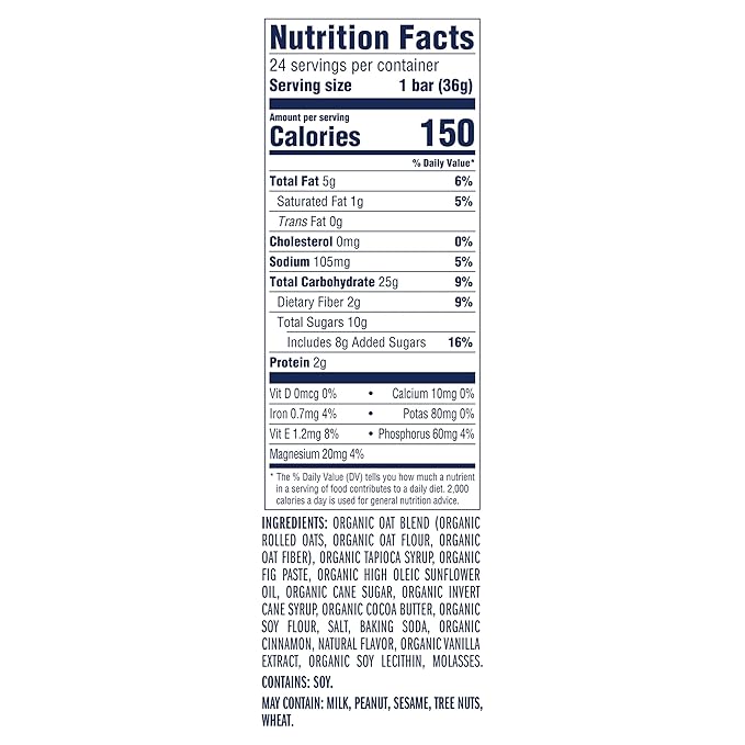 Zbar - Iced Oatmeal Cookie - Soft-Baked Energy Snack Bars - Non-GMO - 12g Whole Grains - USDA Organic Granola Bars (24 Pack)