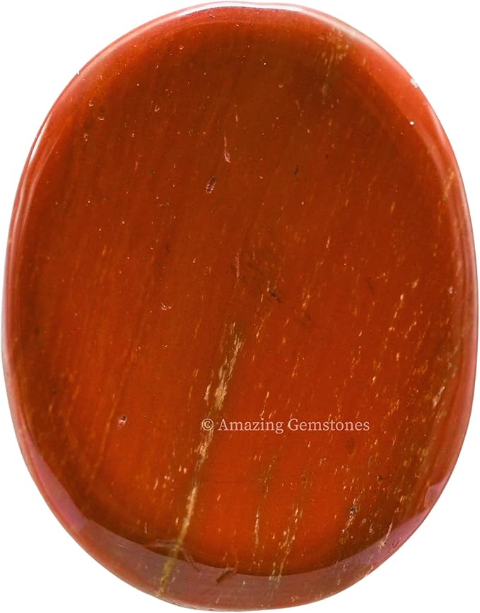 Amazing Gemstone Red Jasper Worry Stone Crystals and Healing Stones - Worry Stones for Stress Relief Gifts - Piedra Crystal Fidget for Meditation - Unique Stocking Stuffers and Birthday Gifts