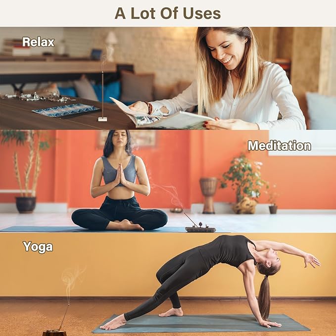 Sandalwood Incense Sticks 60 Pack, Natural Fragrance, Ideal Choice for Yoga, Meditation and Relaxation, Air Purifying Aromatherapy and Long-Lasting Burn