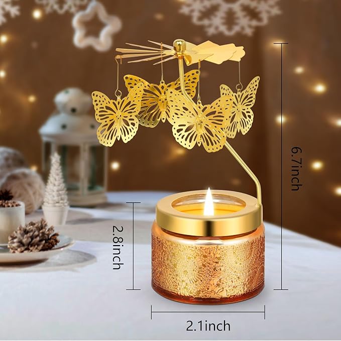Butterfly Rotating Scented Candles Gift Set for Birthdays, Christmas, Thanksgiving, or As A Unique Present for Your Mom, Sister, Girlfriend, Colleagues, Friends, or A Dear Friend