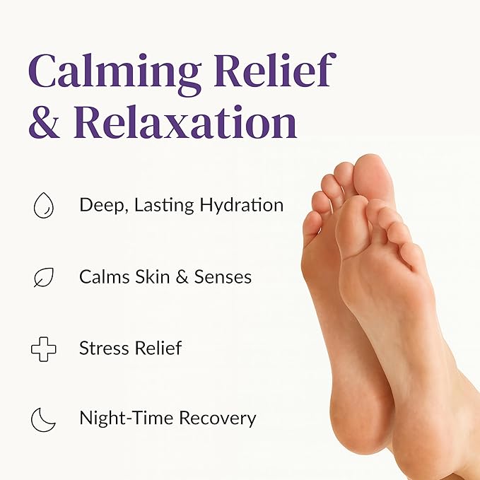 Epielle Relaxing Foot Masks 6 Pairs, Deep Moisturizing Socks for Dry Feet & Cracked Heels, Relieve and Soften with Melatonin & Lavender Extract, Korean Skin Care, Foot Spa, Self Care Gifts for Women