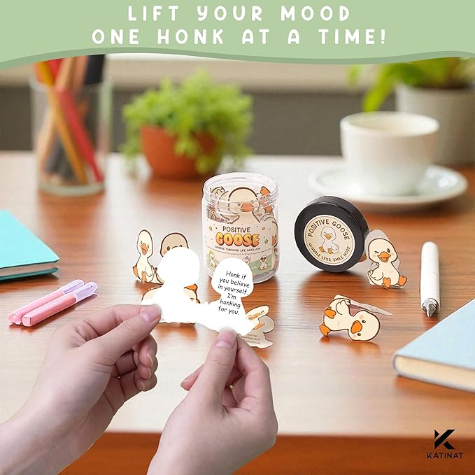 Positive Goose Jar, 60 Silly Goose Affirmation Cards, Teen Girl Gifts Treny Stuff, Birthday Gifts for Teenage Girls, Daughter, Stocking Stuffers for Teen Girls