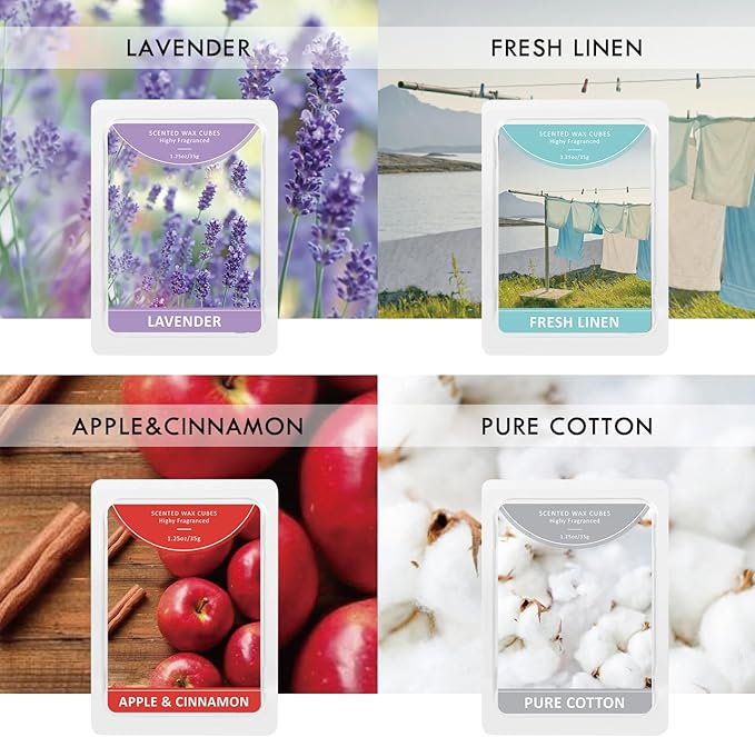 STRN Wax Melts Premium Plant Based Natural Soy Wax Cubes for Warmers, Long-Lasting Highly Scented Essential Fragrance Oil Soy Wax Melts Tarts - 12 Pack