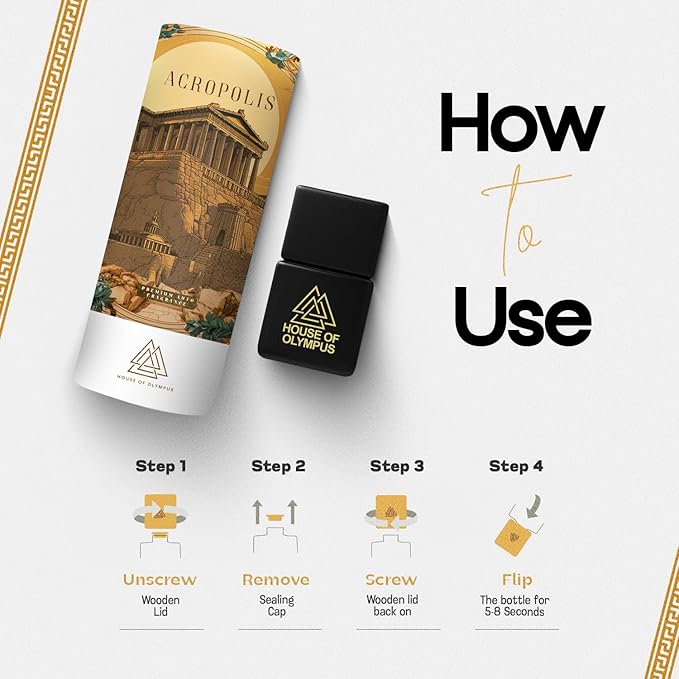 Acropolis Car Air Freshener and Diffuser - 100% Natural Essential Oils - Luxury Car Scent by House of Olympus - Made in USA