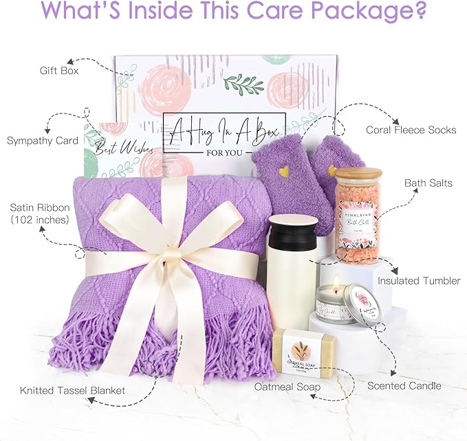 Self Care Gifts for Women, Get Well Gifts for Women, Sympathy Gift Basket, Get Well Soon Care Package, Inspirational Encouragement Gift Baskets, Sending Hug