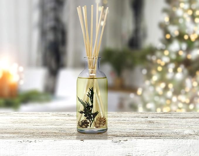 Urban Naturals Balsam Forest Reed Diffuser Oil Set - Real Juniper and Pine Cones β Fragrance Notes of Fraser Fir, Evergreen, Pine, Woodsy Cedar and Sandalwood β Vegan 3.75 Ounces β Made in The USA