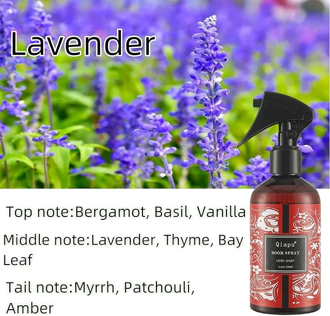 Natural Lavender Room Spray Pillow for Bedding Pillows Sheets Curtains Mist and Fabric Aromatherapy Spray