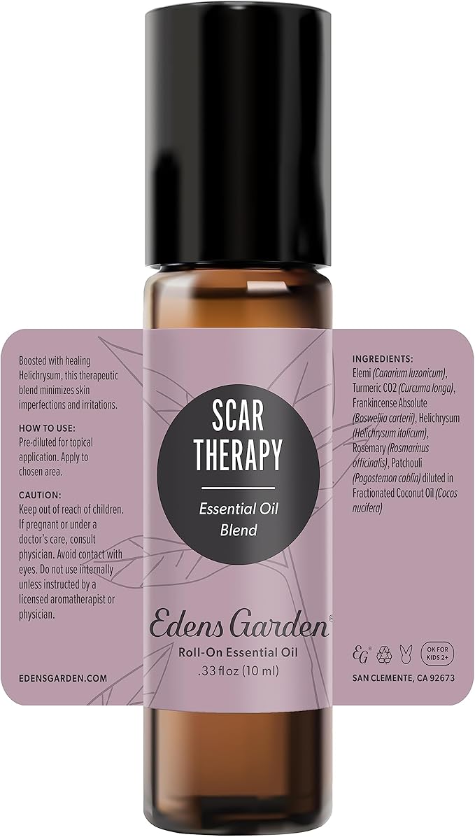 Edens Garden Scar Therapy Essential Oil Roll-On Blend- 100% Pure Premium Grade, Natural, Therapeutic, Aromatherapy, Kid & Skin Safe, The Best for Body, Face, Wellness Pre-Diluted 10 ml (.33 fl oz)