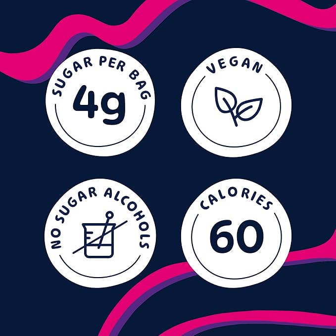 Blobs SOUR Gummy Candy Low Sugar & Low Calorie- No Sugar Alcohols, Vegan, No Dyes- Watermelon-Lychee, Black Ras Cherry, Strawberry Yuzu- (Pack of 6) Mixed Bag, All Three Flavors Per Bag