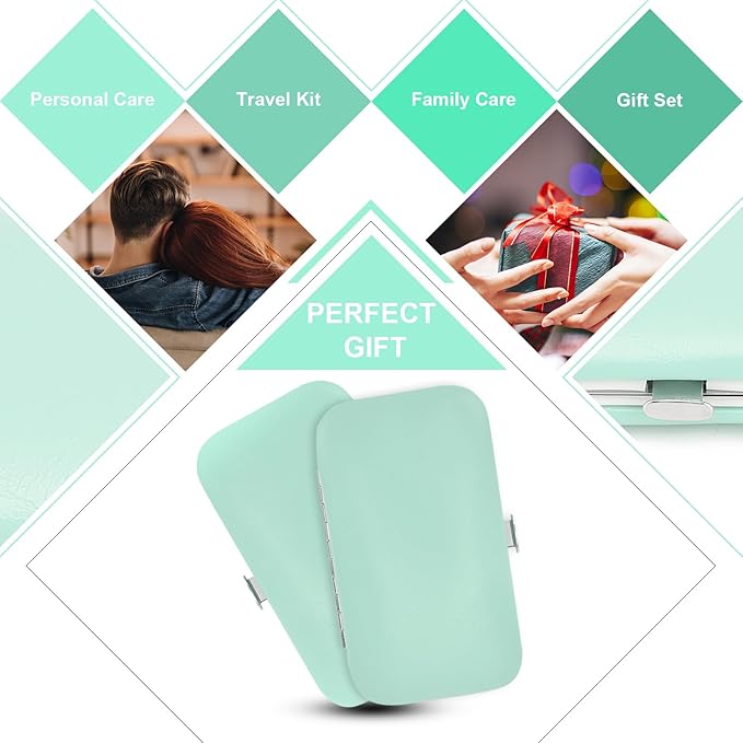 9 PCS Nail Clippers, ONEHERE Premium Manicure Set, Professional Grooming Gift Kit, Pedicure Kit, Facial, Hand, Foot, Cuticle Nail Care Tools, Fingernail Clippers with Luxurious Portable Travel Case