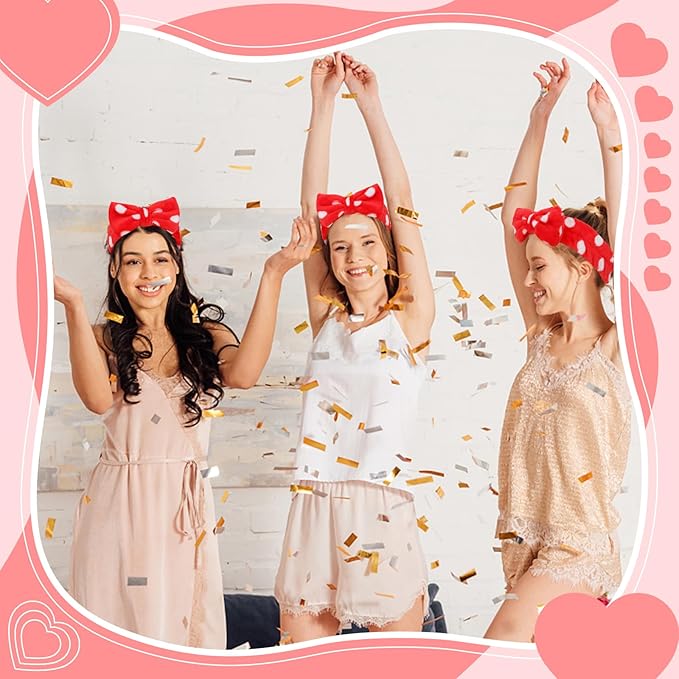 Casoty 12 Pcs Headbands for Makeup, Spa Gifts for Women, Soft Coral Fleece Makeup Headbands for Women, Bow Hair Band, Spa Headband for Face Washing Shower Skin Care Yoga