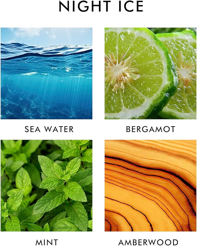 Night Ice Car Air Freshener for Men, Long Lasting Strong Car Perfume, Essential Oil Diffuser for Car, 2 Pack