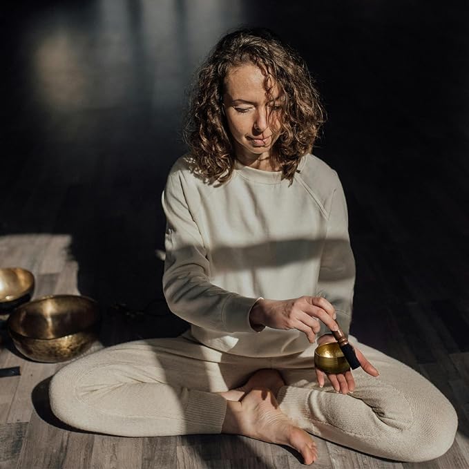 Tibetan Singing Bowl Set (3.15 Inch, copper) - Hand-Hammered, Perfect for Sound Bath, Yoga & Meditation Stress Relief, Comes with Gift Box, Free Palo Santo Wood + California White Sage