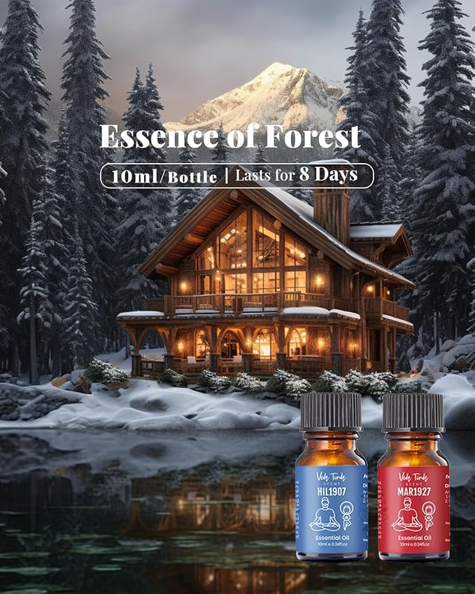 VTS Waterless Diffuser with Hotel Scent Essential Oils Set, Top 6 Aromatherapy Oil Blends for Diffusers, Home Fragrance Air Freshener