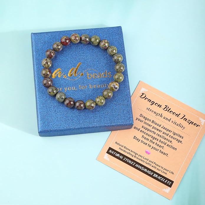 AD Beads 4mm6mm8mm10mm Handmade Bracelet - Natural Gemstone for Peace and Tranquility - Meditation, Yoga, Healing and Energy Gift for Unisex