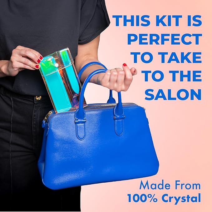 Cristal UP Crystal Nail and Feet Care Kit - 2PC with a Crystal Foot Scraper and Medium Glass Nail File, Durable, Eco Friendly and Gentle on Nails, Perfect for Home Office and On The Go, Yellow Lemon