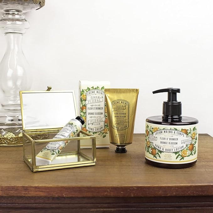 Panier des Sens - Small Hand Cream for Dry Cracked Hands โ Orange Blossom Mini Hand Lotion for Dry Skin - With Sweet Almond and Olive Oil - Hand Care 96% Natural Ingredients - Travel Size 1 floz