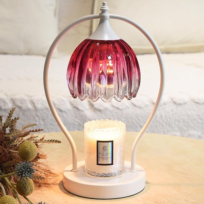 Candle Warmer Lamp with Timer: Dimmable Scented Candle Warmer Aromatherapy Lamp for Home Decor, Ideal Housewarming Birthday Wax Warmer Light Gift, Includes 2 Bulbs