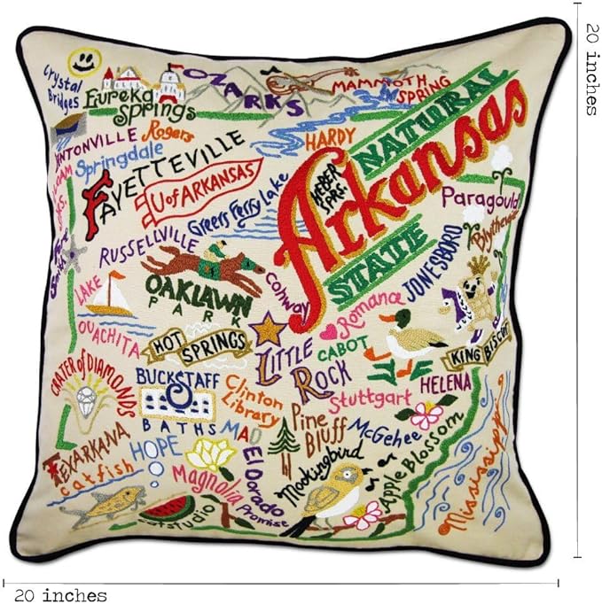 Catstudio Arkansas Embroidered Decorative Throw Pillow